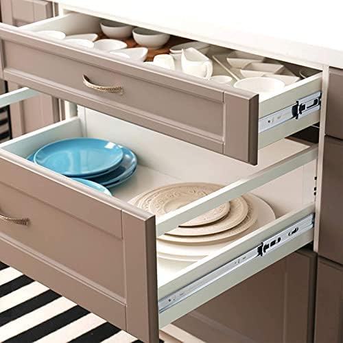 Miniatura 5 de 4 pares de guías para cajones de 24 pulgadas, montaje lateraltrasero, con cierre automático, resistentes, capacidad de carga de 100 libras