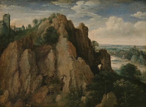 Toile paysage montagneux Lucas Van Valckenborch peinture murale 60x90cm