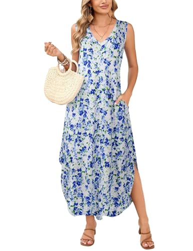 JollieLovin Women Plus Size Summer Tank Maxi Dresses Sleeveless Causal