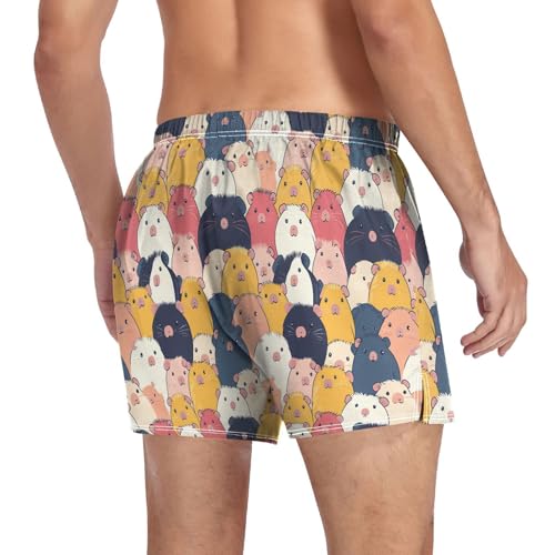 ALAZA Colorful Guinea Pig Animal Men's Boxer Cotton Shorts Briefs Underwear Soft Breathable Button S-XXL4