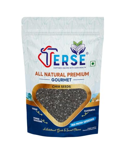 Image of TERSE Premium Chia Seeds 400g (Pack of 2) - Seeds for Weight Management | Rich in Calcium, Protein & Fibre | Beat the Heat | 100% Clean Chia Seeds for Eating | Antioxidant Rich Seeds