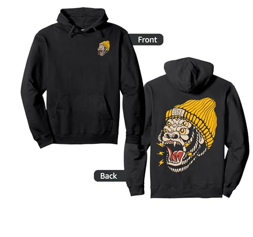 American Traditional Tattoo Gorilla Alternative Old School Pullover Hoodie