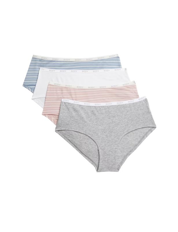 Body Womens Cotton Blend Solid Low Rise Knicker Short (Pack of 4)