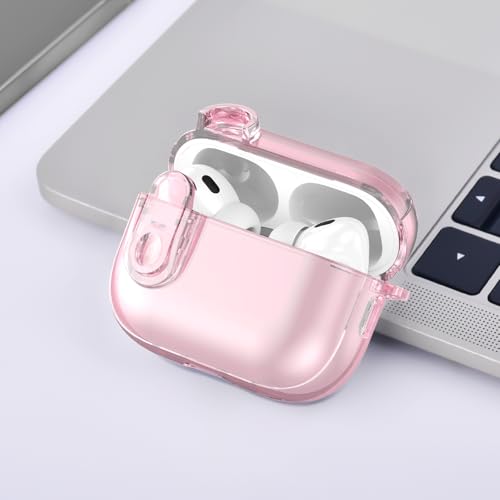 Image of (with Lock) Clear Case Compatible for Cute Apple Airpods Pro 1 /2 Cases Women, VISOOM TPU Transparency Air pods Pro 1st 2nd Generation Earbuds Case Bling Keychain for Airpod iPod Pro2 /1