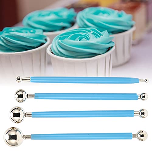 4Pcs Metal Ceramic Clay Ball Stylus Dotting Tools Ball Stylus Tools Dotting Sculpting Modeling Tools for Cake Fondant Decoration - Image 3