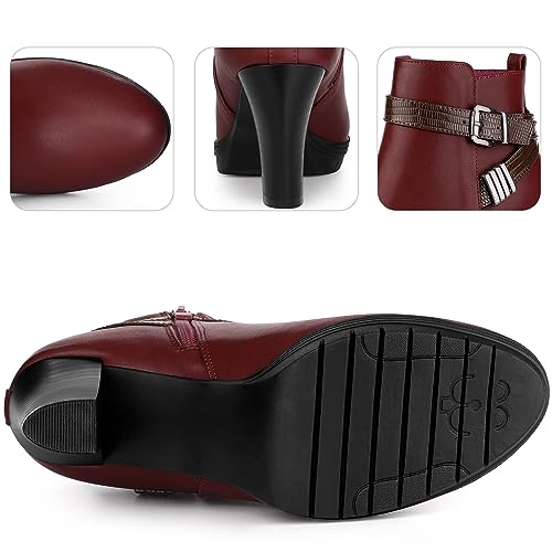 Perphy Platform Printed Strap Block Heel Ankle Booties for Women4