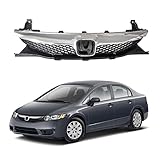 PartsFlow Grille Compatible With 2009 2010 2011 Honda Civic Front Chrome Bumper Grill
