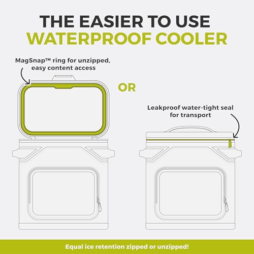Image of CORE Magnetic Leak Proof Soft Cooler with Waterproof Zipper | Insulated Bag Portable Ice Chest Box | Best Soft Cooler for Food & Beverages for Tailgating, Car Camping, Travel, and Family Beach Picnics
