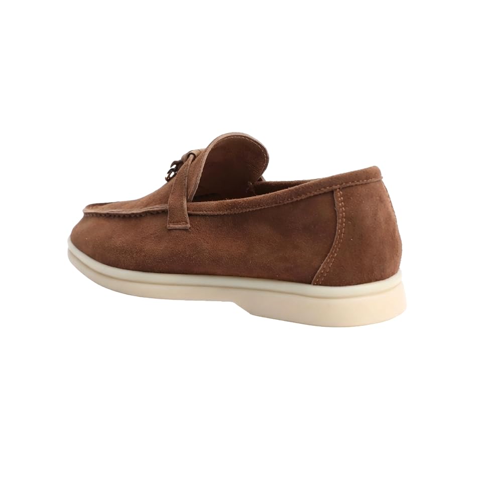 Image of Women's Summer Charms Suede Loafers - Premium Sheepskin Unlined Upper,Classic or Styles with Metal Detail for Casual, Office, Travel & All Day Wear