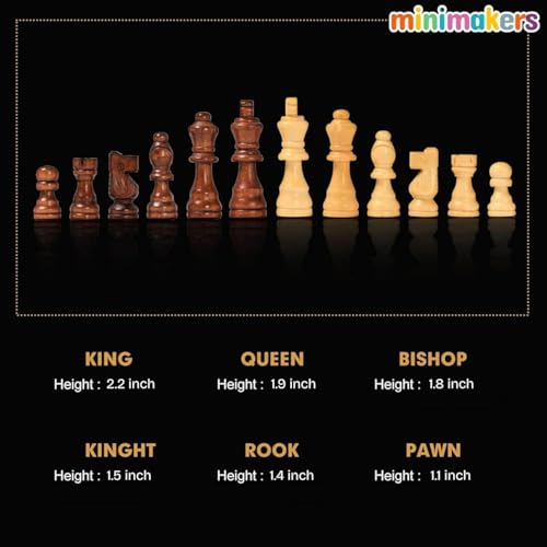Image of 12 Inches Chess Board Set, Wooden Chess Board Set, Handcrafted Foldable Chess with Storage & Pieces, Birthday Gift, Travel Friendly Game for Teens & Adults