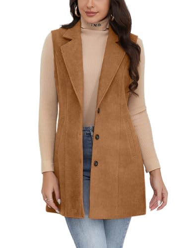 IDEALSANXUN Suede Vest for Women Fall Fashion Outfits Winter Clothes