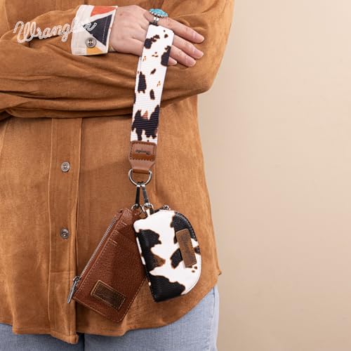 Image of Wrangler Keychain Wristlet Wallets for Women Western Dual Pouch Wristlet Credit Card Holder Wallet