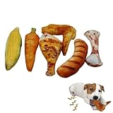 Cooway Dog Squeaky Toys Set, Food Shape Squeaky Plush Toys for Puppy, Cute Stuffed Dog Teeth-Cleaning Chew Toy for Puppy Small Medium Dogs (6 Pack)