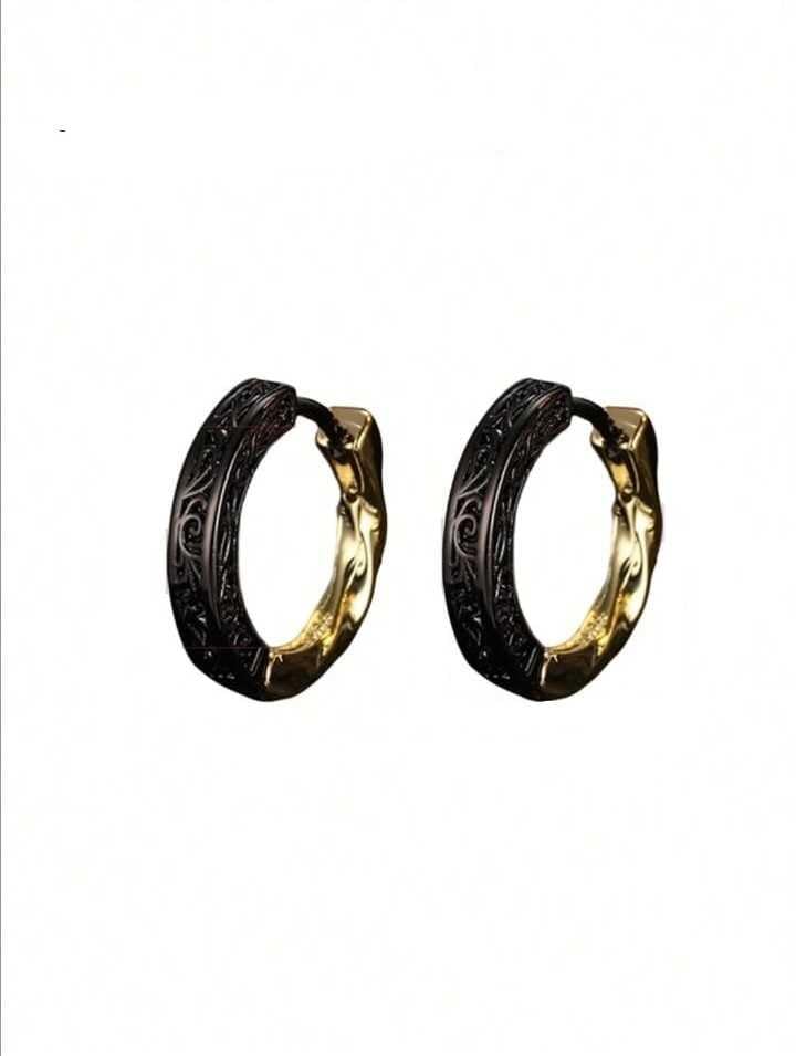 bling queen 1 Pair of Vintage Inspired Men's Retro Hoop Earrings-picture-14