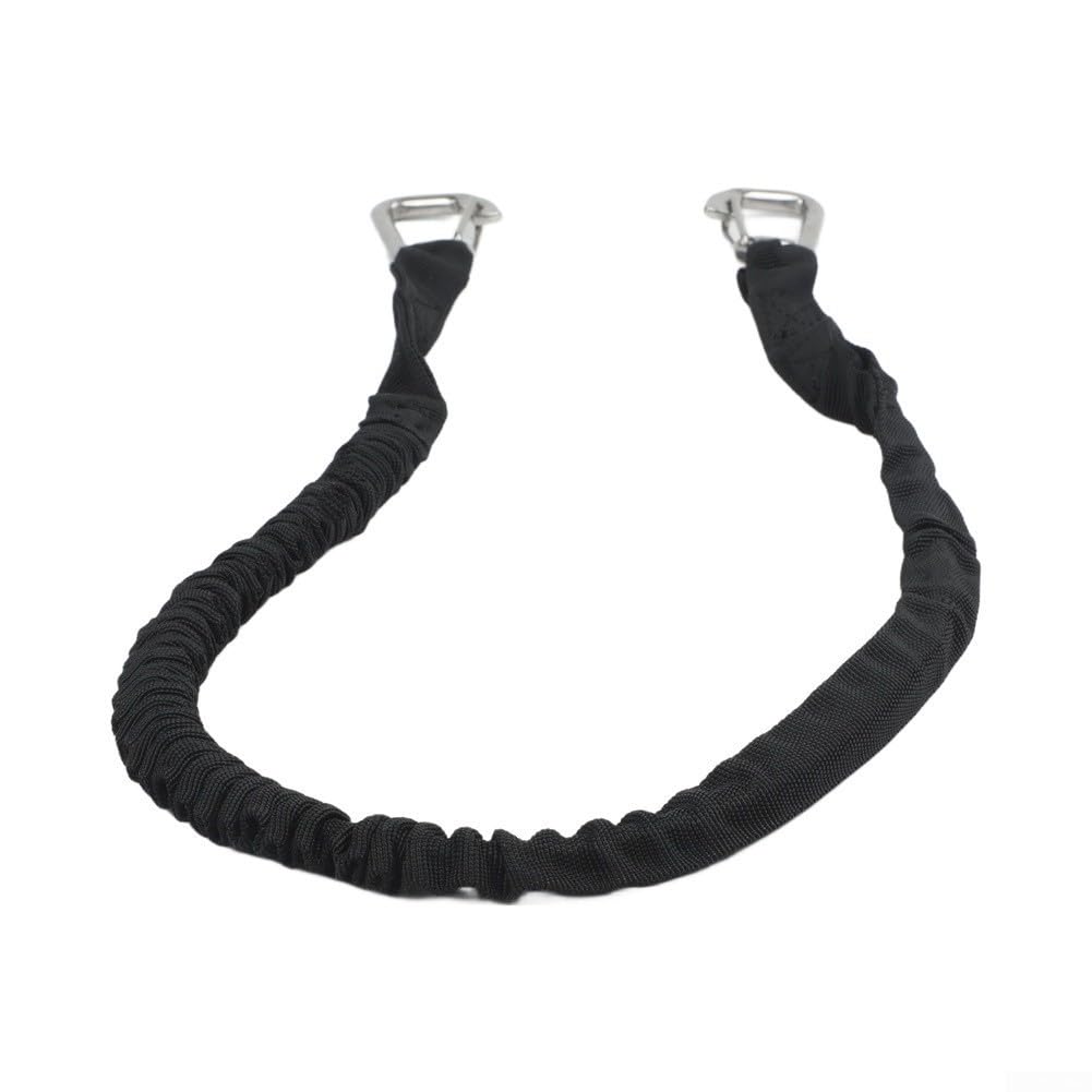 Cuerda elástica resistente de 3 pies para barcos y kayaks con correas resistentes a la intemperie y clips de acero para soluciones de acoplamiento seguras (azul)