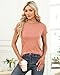 Memorose Women Short Sleeve Shirts Tops Fall Tunic Causal Fashion Round Neck Basic Tee LightOrange S