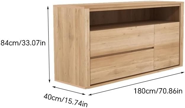 Sideboard Cabinet Solid Wood Dining Sideboard Storage Cabinet Modern Kitchen Storage Cabinet Home Living Room Against The Wall Sideboard Cabinet with Drawers(180cm)