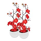 Fleur de prunier en pot : la fausse plante bonsaï est idéale pour la chambre, le salon, le bureau, l'hôtel et d'autres endroits à décorer.