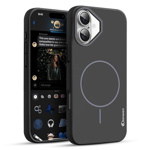 Image of KARWAN️Magnetic Ultra Slim-Fit Back Case Cover for iPhone 16 |Hard PC Case Cover| Ultra-Thin & Light Weight with [Ultra Premium Feel] Case for iPhone 16(6.1 inch)(Black)