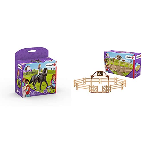 Schleich 42413 - Horse Club Lisa & Storm & 42434 - Pferdekoppel mit Eingangstor