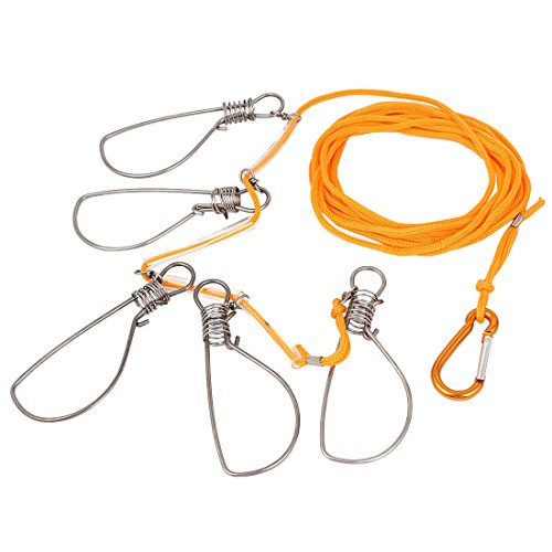 Ruilogod Fish Stringer Metal 5M con 5 Mosquetones miniatura 1