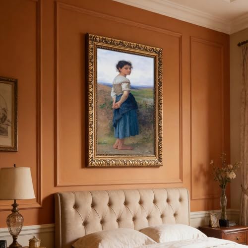 Toile Young Shepherdess de Bouguereau déco murale bureau