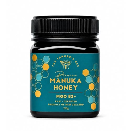 Image of THE FARMER'S BEE New Zealand Manuka Honey MGO 83+ (5+) | Monofloral Raw Honey | MGO Tested | Premium Imported Honey | Daily Functional Support | Natural Energy & Gut Support | 250g