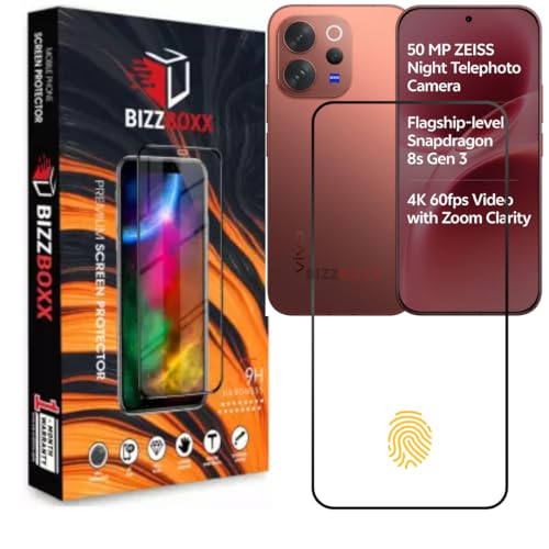 Image of Edge Tempered Glass Screen Protector Guard For vivo V70 | V70 Elite - HD Clarity, Ultrasonic Fingerprint Working Screen Guard (V 70 /V70 Elite - 6.59 inch) With Installation Kit - Pack of 1