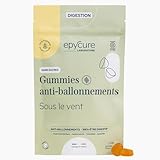 EPYCURE - Gummies Anti-Ballonnements - Digestion Facile sans Ballonnements - 100% Naturel - Menthe, Camomille, Bifidobacterium, Feuilles de Framboisier - Goût Pomme-Poire - 1 Mois - Vegan