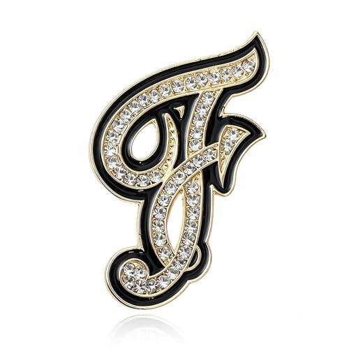 Image of Letter Brooches and Pins for Women A-Z Initial Brooch Pins for Socks Backpacks Crafts Fashion Crystal Rhinestone Initial Pins Trendy Custom Jewelry for Men Women