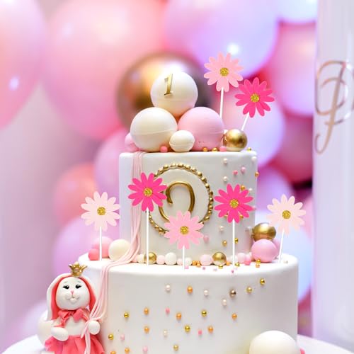 Telooco 582543_1_FKWVWPP7 Pink Daisy Cupcake Toppers 12 * 4.7Cm/4.7 * 1.8Inch White Daisy Cake Decorations Cocktail Cake Fruit Bowl Yogurt Bowl Diy Decoration thumb #6