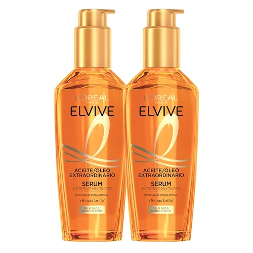 L'Oréal Paris Elvive Aceite Extraordinario, Tratamiento Sublimador Para El Cabello, Para Pelo/Cabelo Seco, Pack 2x 100 ml