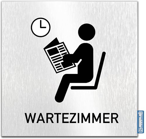 Türschilder24 Wartezimmer Türschild 300179 Aluminium Dibond