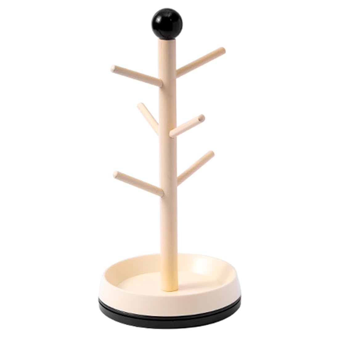 UDSKNV[KSL Nordic Style Rotatable Solid Wood Cup Holder Tea Cup Water Glass Hanger Household Storage Rack Key Holder Epeiushome B