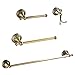 Produktbild BigBig Home Badzubehör Set 4-Stück Wandmontage mit Gold Finished, Badausstattung mit antik Messing Finished Oberfläche, WC Accessoires für Badezimmer