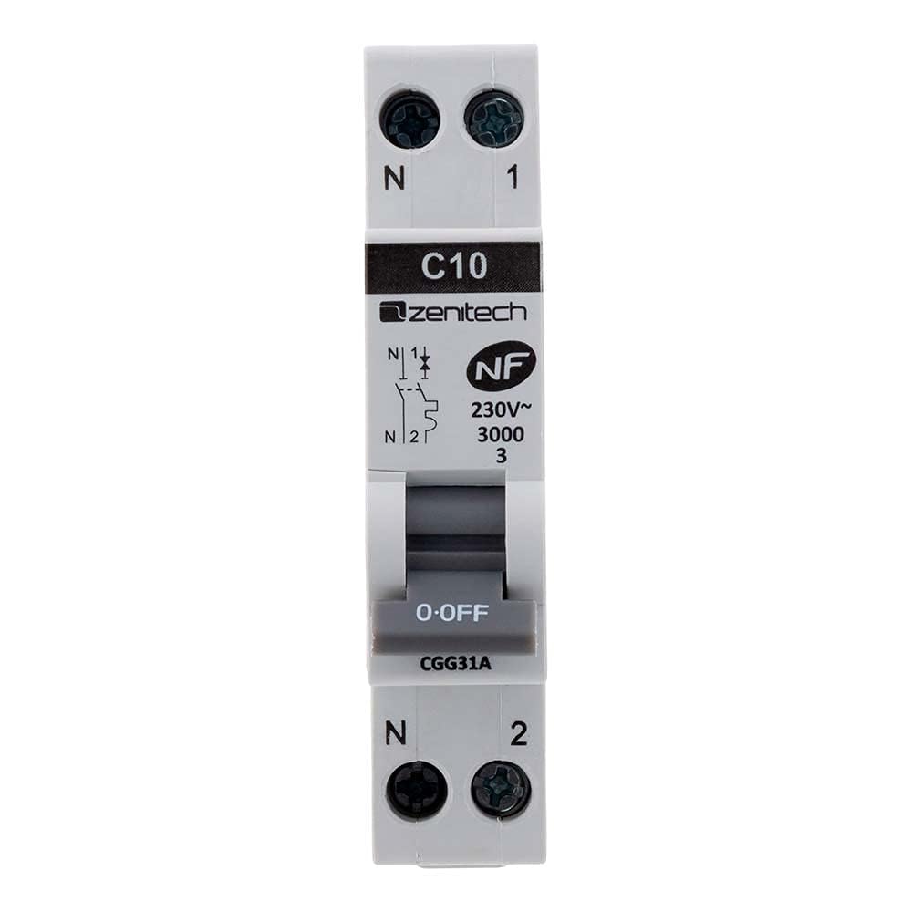Zenitech-Coffret électrique étanche IP65 8 modules équipé livré avec accessoires - Zenitech & Disjoncteur PH/N 10A NF