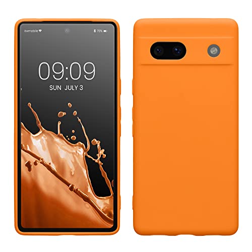 kwmobile Case for Google Pixel 7a Case - Protective Slim TPU Phone Cover - Soft Matte Finish - Fruity Orange