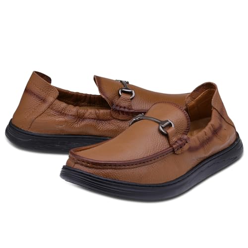 Image of DOCTOR EXTRA SOFT Classic Genuine Leather Formal Shoes for Men with Memory Foam Cushion| Ultra Lightweight & Comfortable|Stylish & Flexible|Parties,Occasions,Office,Wedding,Casual|Black Slip On D-805