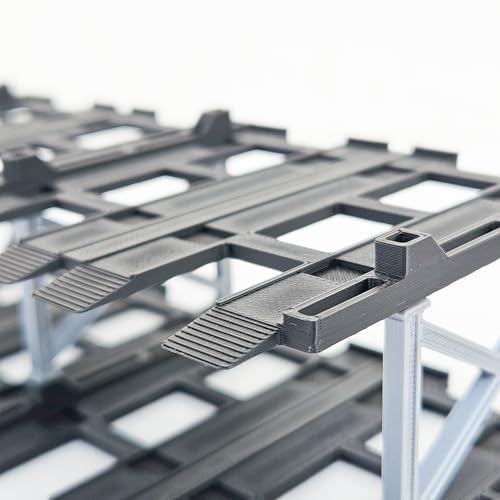 Image of 1:64 Diecast Car Display Enclousure - Multi-Tier Collectible Diecast Cars Storage for Hot Wheels, Mini GT & Matchbox | Matte Black & Silver (2 Tier - 8 Car Capacity)