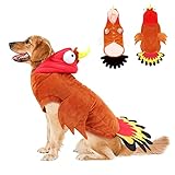 BWOGUE Large Dog Turkey Costume,Dog Thanksgiving Costume Winter Warm Pet Clothes Apparel for Thanksgiving Cosplay Dress Up Fit for Medium to Large Dogs