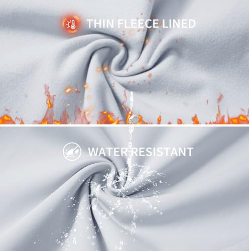 M MAELREG Dress Pants for Men Straight Fit Lightweight Water-Resistant Travel Casual Thermal Stretch Golf Pants Men Misty Grey - Image 6