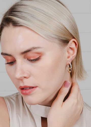 Hoops & Loops 925 Sterling Silver 25mm High Polished Beaded Double Hoop Earrings for Women4