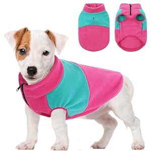 SAWMONG Fleece Dog Vest Dog Sweater,Small Warm Pullover Dog Jacket,Pet Sweatshirt for Small Medium Large Dogs,Winter Clothes for Male Female,Rose Mint,M
