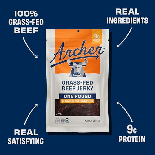 Archer Grass Fed Beef Jerky, Mango Habanero, 9g Protein - 16 oz - image 3