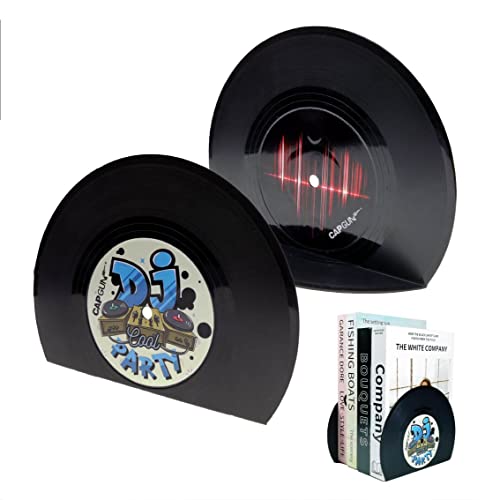 Rediva Retro Vinyl Bookends Decorative Bookends For Vintage Lovers(Vinyl Records Bookends Red 1Pair) #TOP5