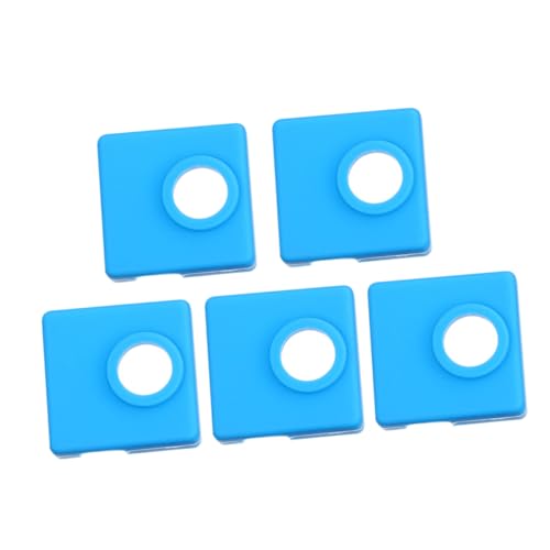 Ciieeo Heater Block Case and 5pcs Silicone for 3d Printer Blue Aluminum Heating Block, Sturdy Silicone Material, Protect