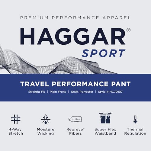 Image of Haggar Sport Men's Straight Fit Travel Performance Pant