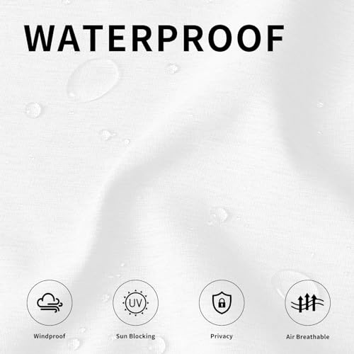Rideaux dextérieur aspect lin imperméables Easy-Going blanc 137x213 cm