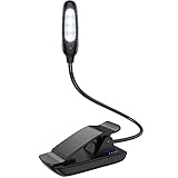 AMIR Mini Book Light, 4 LED Reading Light, Flexible Clip on Light, USB Rechargeable with Eye Care 2-Level Brightness, Battery Level Indicator, Portable for Reading in Bed, Desk, Laptop, Reader, Kids