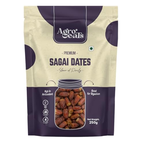 Image of AGROEATS PREMIUM SAGAI DATES - 250g Pack | Natural Saudi Khajur | Nutritious & Naturally Sweet | No Added Sugar | Biodegradable Packaging | Ideal for Gifting & Daily Snacking